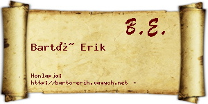 Bartó Erik névjegykártya