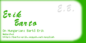 erik barto business card